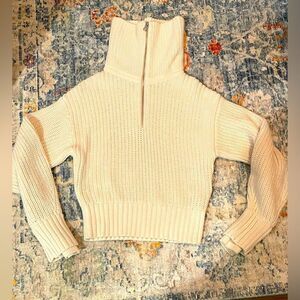 Heavy Athleta Cropped Quarter-Zip Sweater - Medium